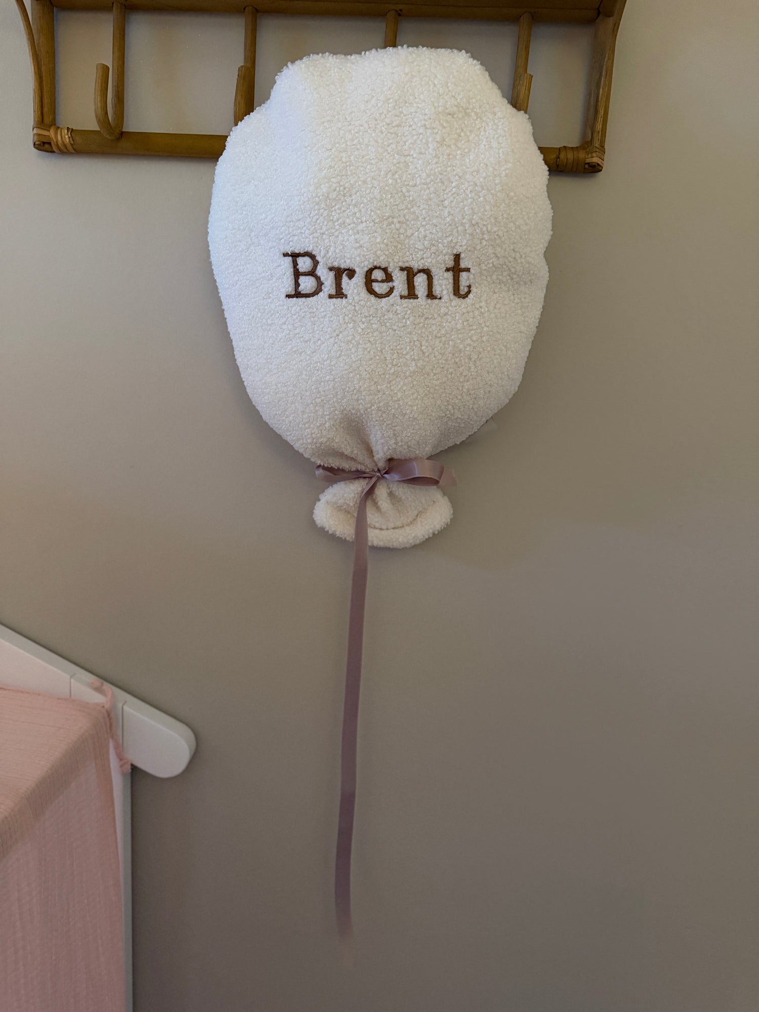 Teddy balloon | Color White/Ecru | with name/ without name