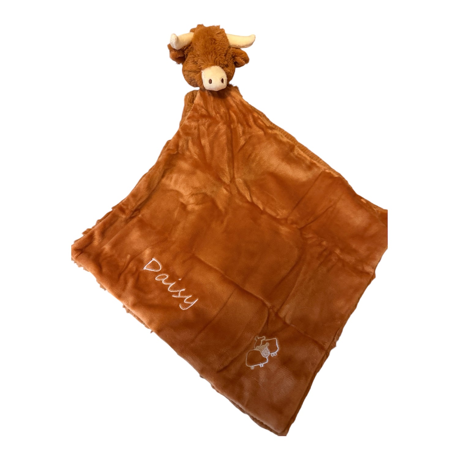 Highland Cow comforter long horns | Brown | Scottish Highlander | Little Dfly