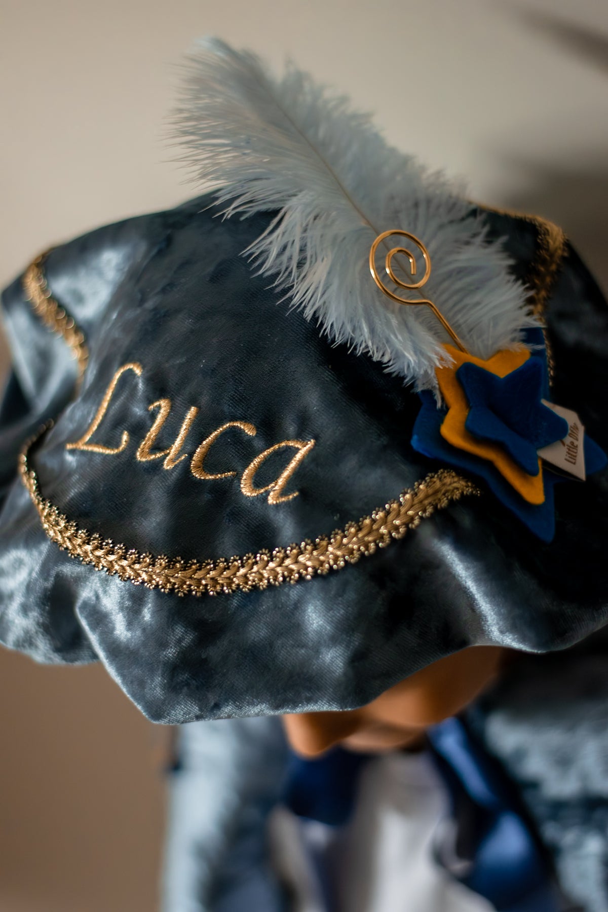 Luxe Blauwe bietenmuts met sterretjes 