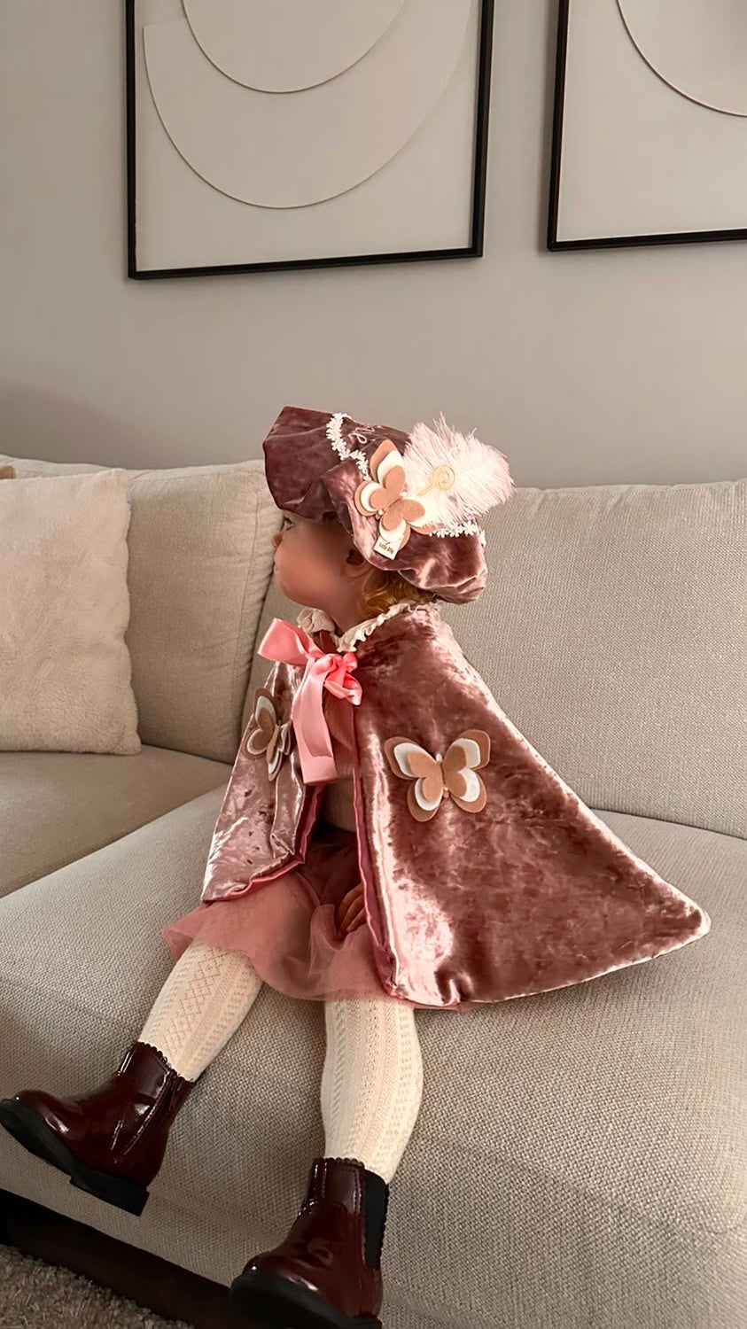 Luxe bietenset met vlinders oud roze 