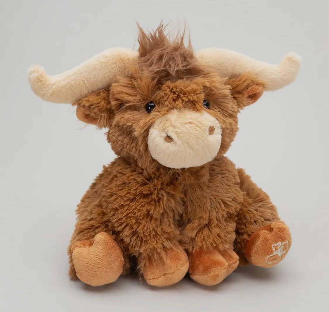 (Snoetje) Highland Cow Groot knuffel (18 cm) | Schotse Hooglander | Bruin | Hoorntjes