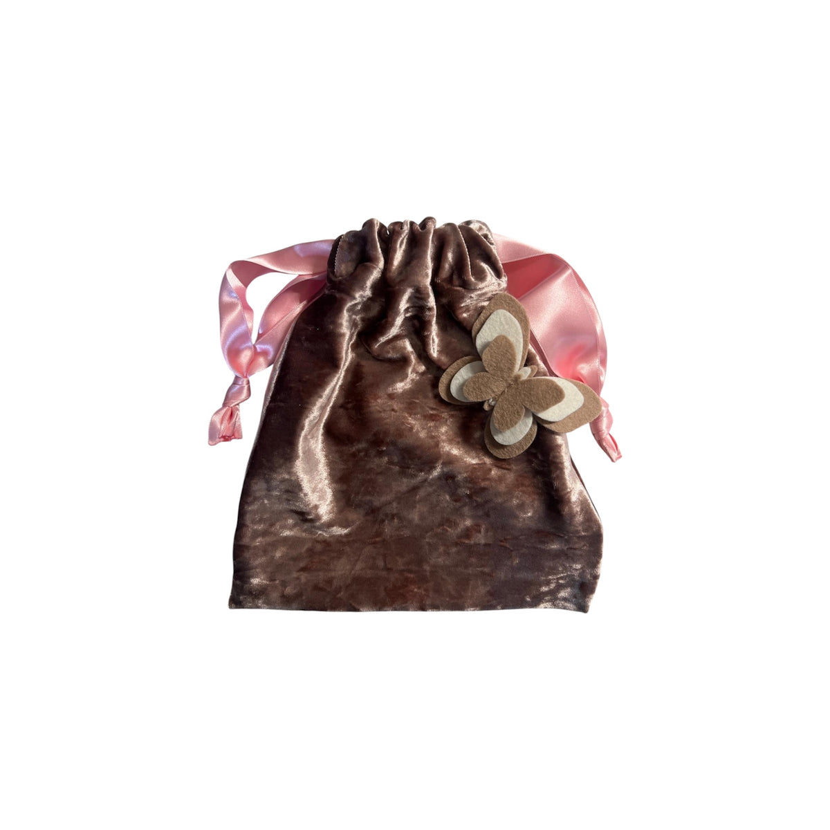 Luxe pepernootzakje oud roze met vlinder 