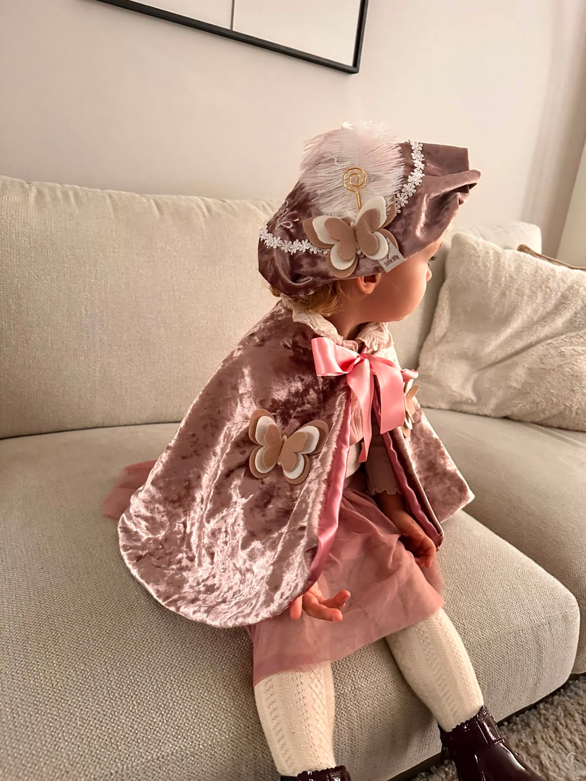 Children's Cape with Butterflies | Old Pink | Little Dfly — 1-4 years