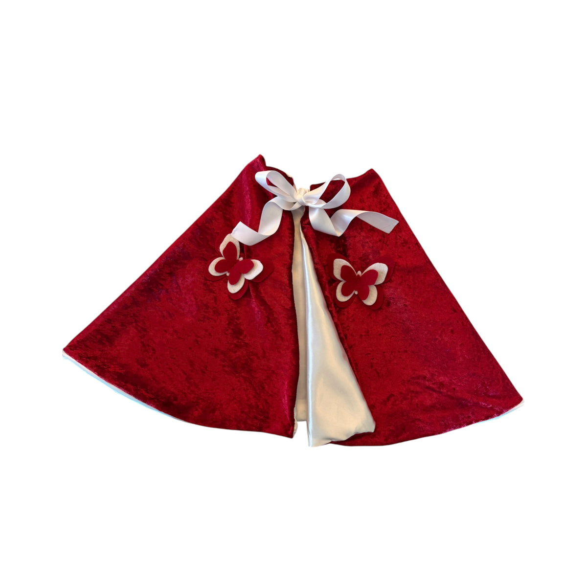 Luxe Pieten Cape met Vlinders | Rood