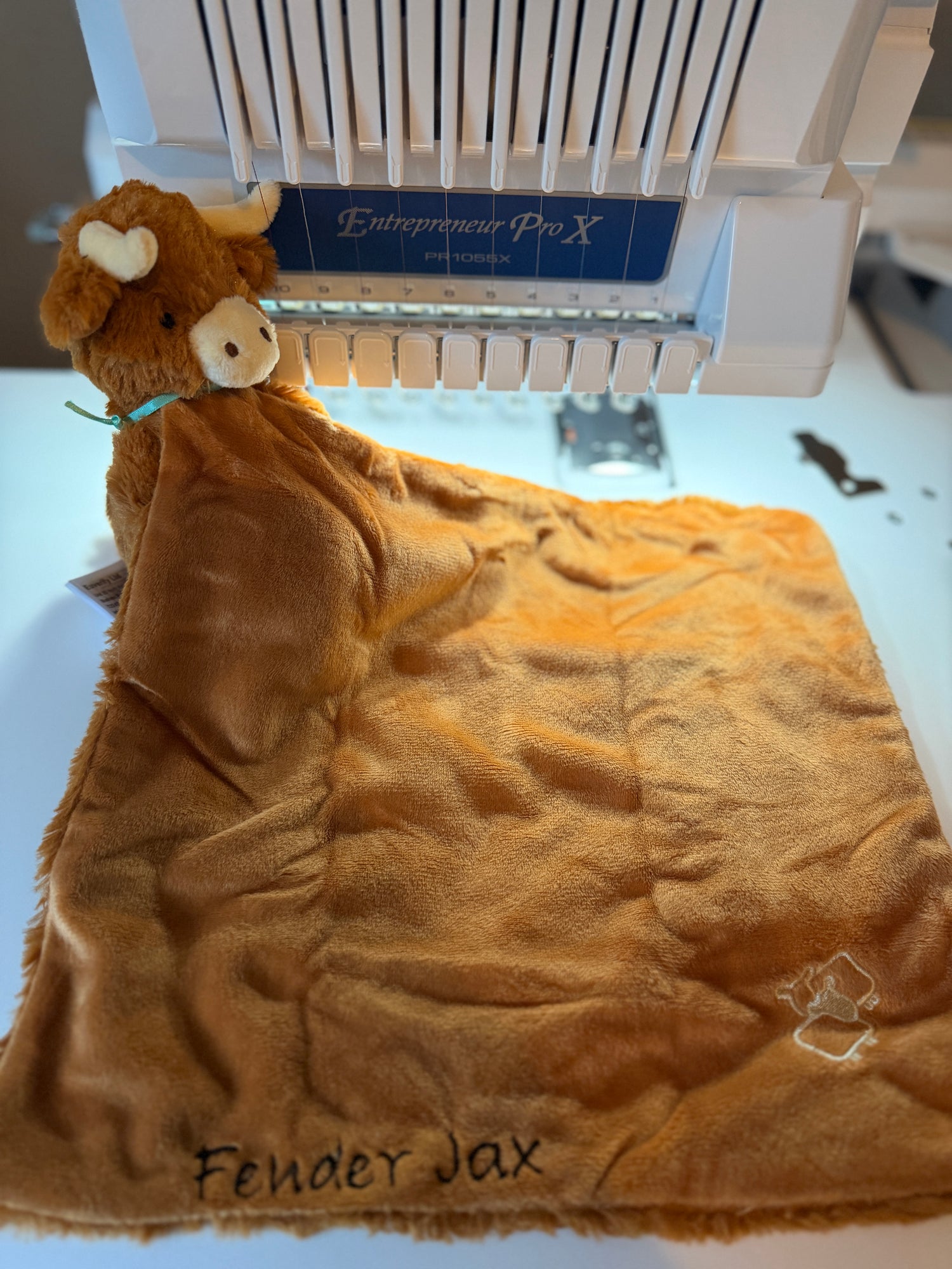 Highland Cow knuffeldoek lange hoorntjes | Bruin | Schotse Hooglander